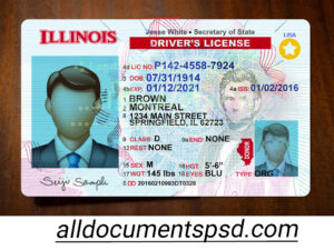 Illinois Driving License new PSD - alldocumentspsd.com