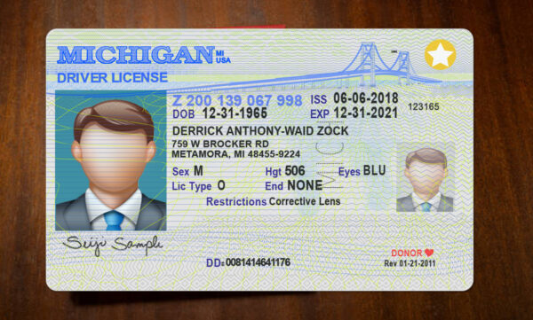 Michigan Driver License PSD Template