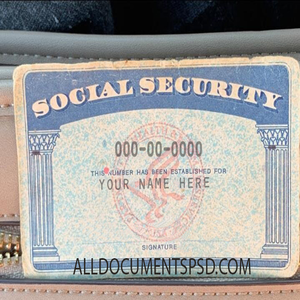 Social Security Card Template In Wallet