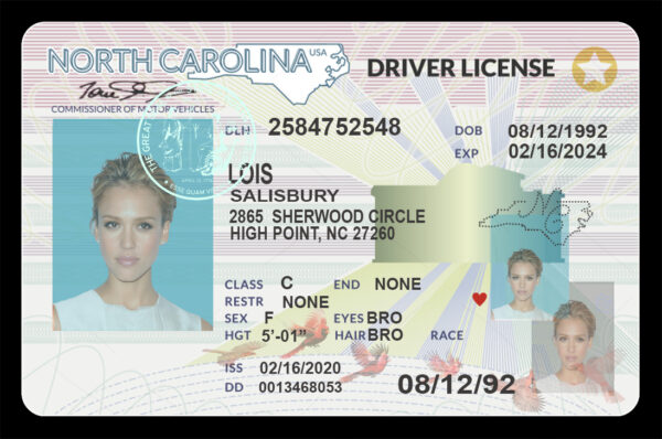 North Carolina Driver License PSD Template
